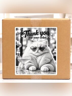 Cool Kitty Thank You Stickers-100ct.